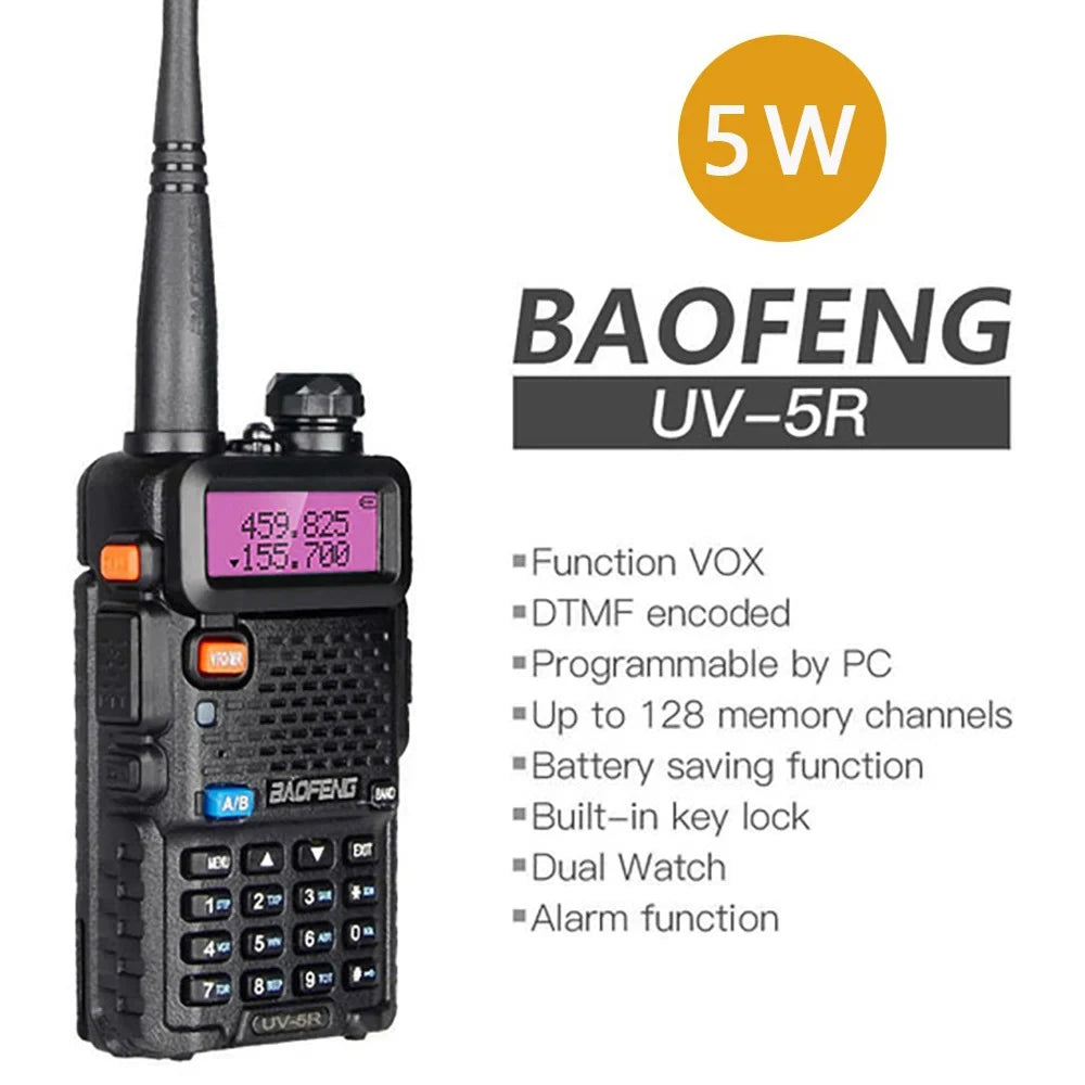 dual band amateur radio 5w uhf vhf radio remote handheld walkie talkie Baofeng UV-5R