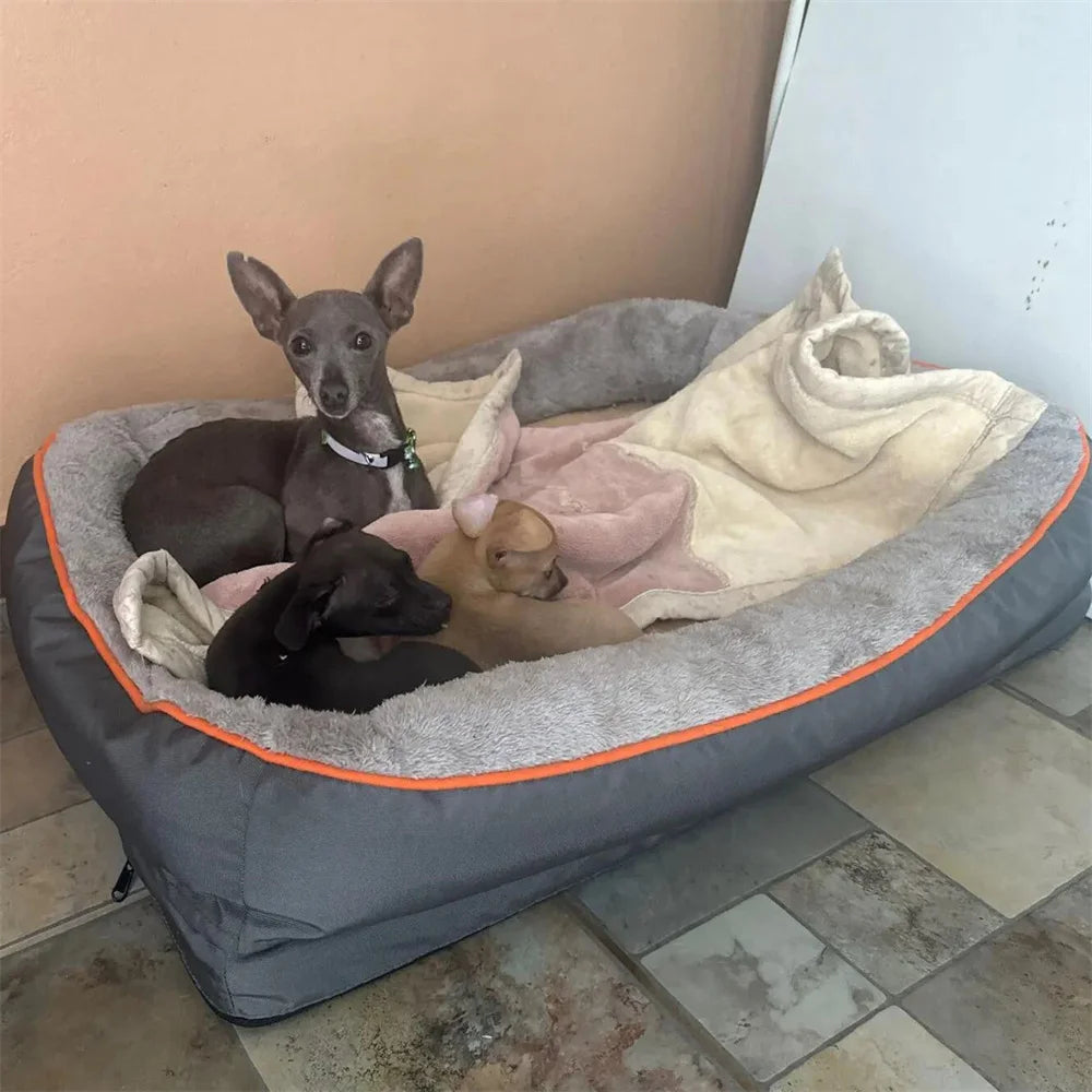 Jumbo Large Orthopedic Dog Bed Memory Foam,Waterproof Elevated Cushion Warm Puppy,Removable Cover