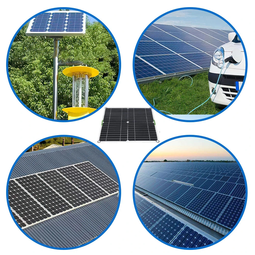 400W High-Efficiency Flexible Solar Panel 12V Solar Panel Battery Charging ControllerInverterHome