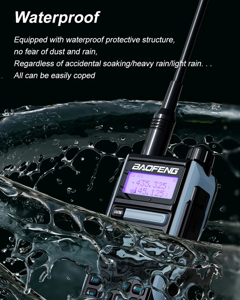 Waterproof Walkie Talkie Dual Band High Power Radio Dual Band Vhf Uhf CB Ham Radio Long Range