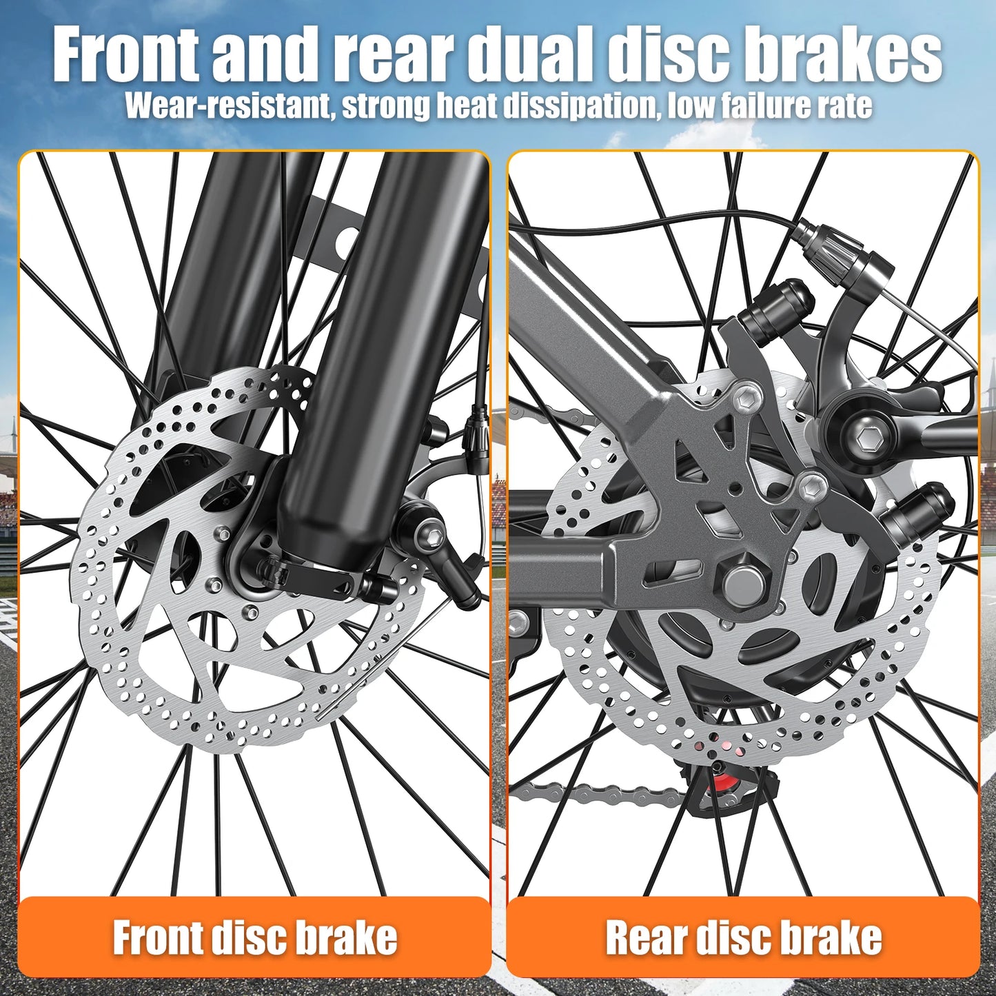 E-Bike 26" Peak 750W 20Mph 7-Speed Front Suspension With Break Lcd Display Electric Bicycle, Adult