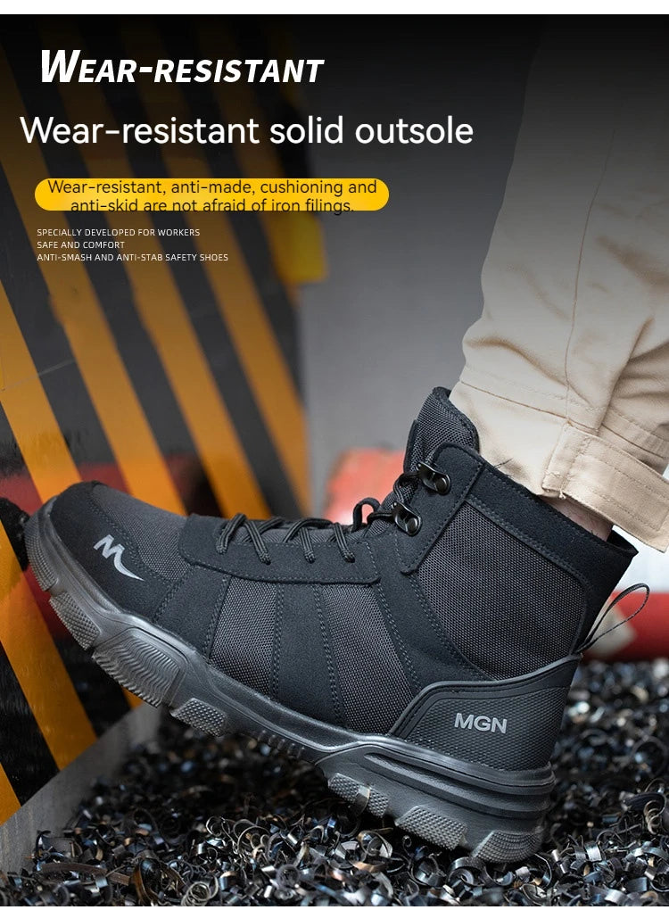 Boots Indestructible Safety Men Steel Toe  Puncture-Proof Sneakers; Women Non Slip Work Shoes
