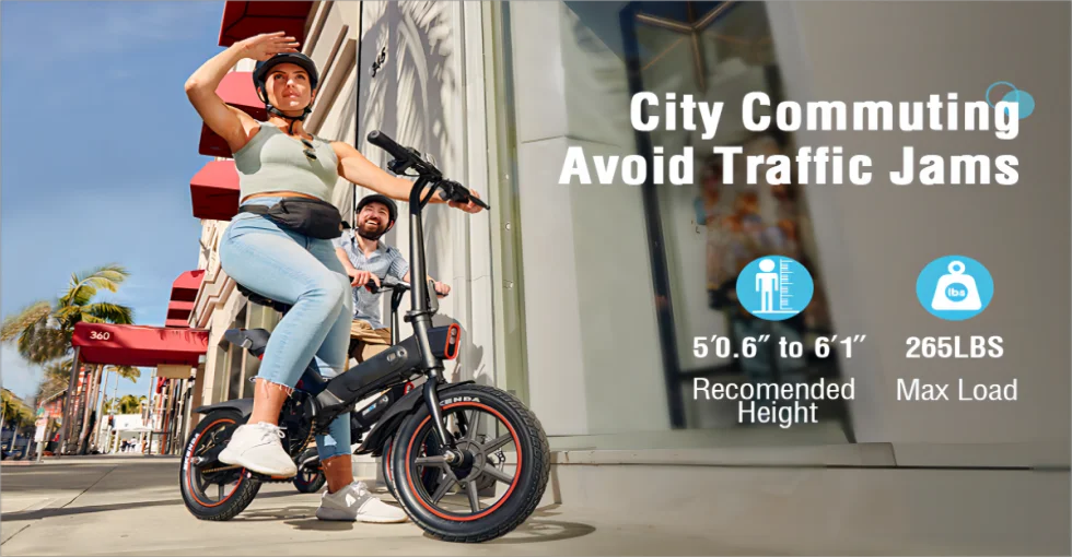 14" Ebike 450W Electric Bike,Adults, 18.6MPH 3 Riding Modes Mini , 36V 10AH Battery UL2849