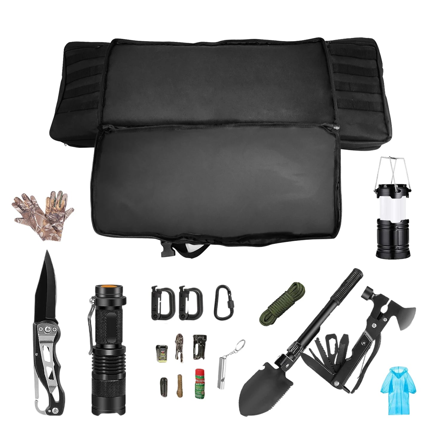 Tactical Double Long Gun Pack Pistol Transport Case, Lockable Compartment for Outdoor Hunting