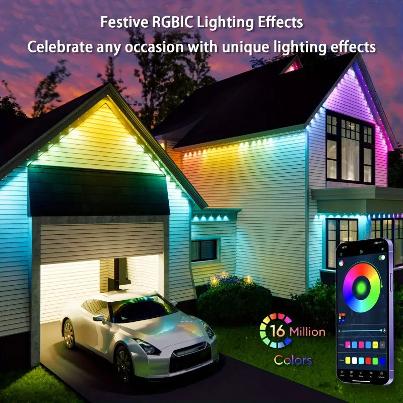 Smart Bluetooth Permanent Outdoor Music Sync Light IP67 Waterproof Voice Control Holiday Party
