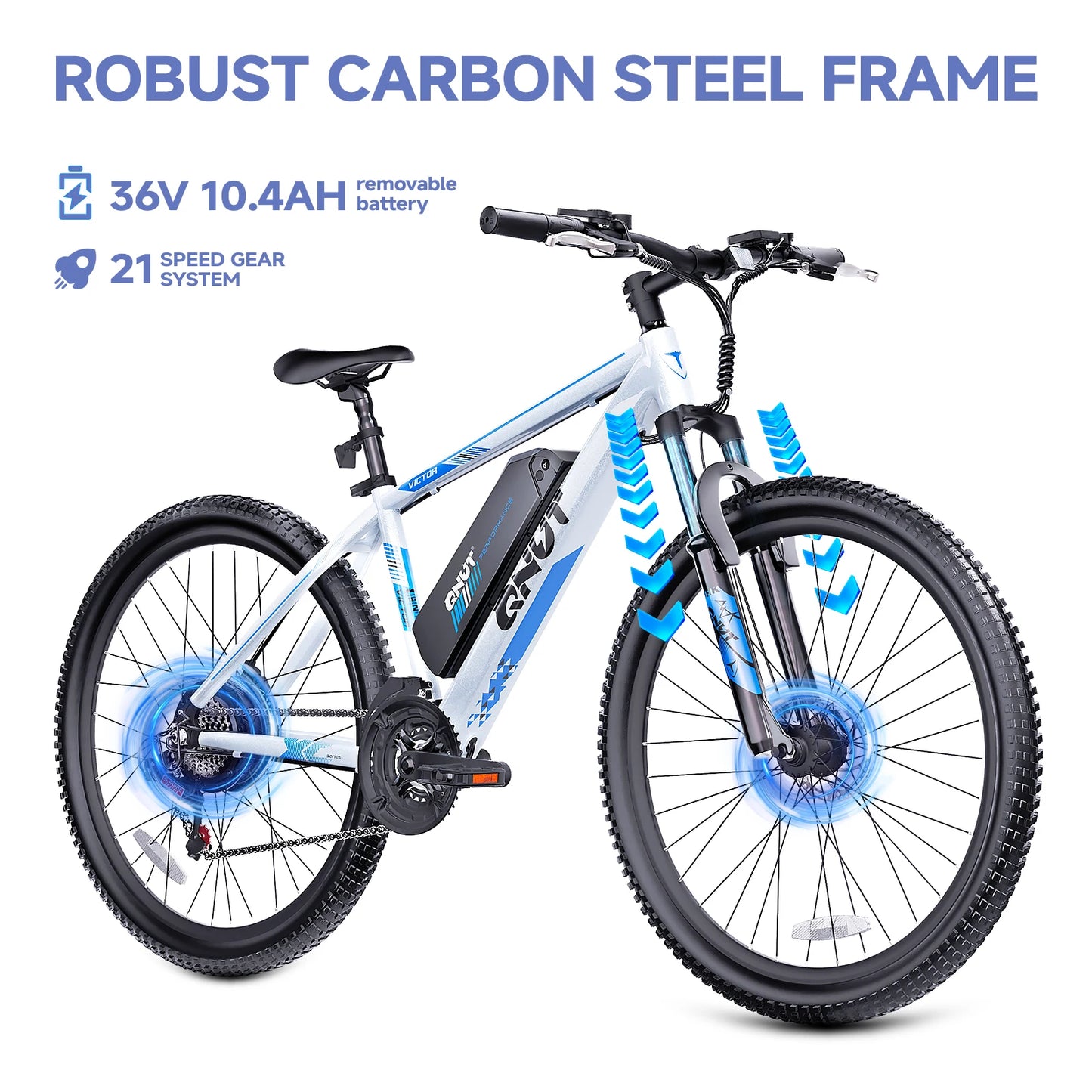26" E- Bike Mountain Bike With 1000w Peak Motor Electric Dirt Bike With Great Climbing Ability