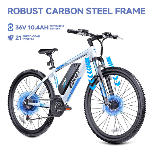 26" E- Bike Mountain Bike With 1000w Peak Motor Electric Dirt Bike With Great Climbing Ability