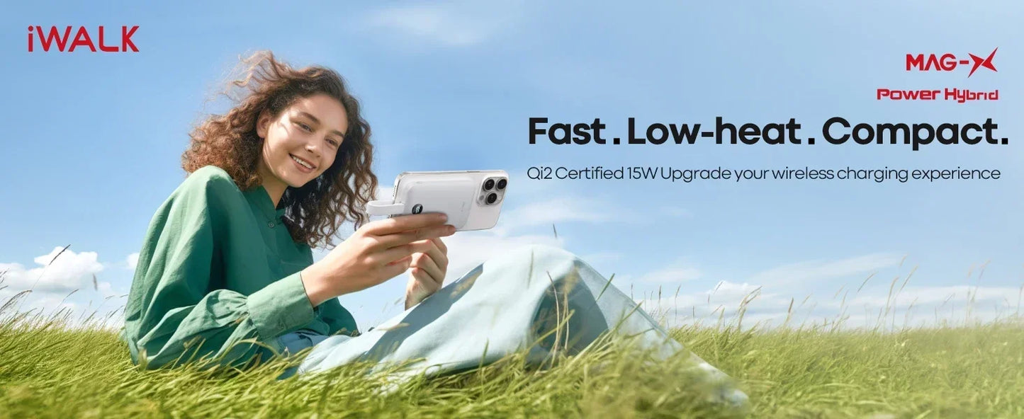 iWALK Magnetic Portable Charger 10000mAh: 15W Wireless 30W Fast Charging USB-C Cable iPhone,Samsung