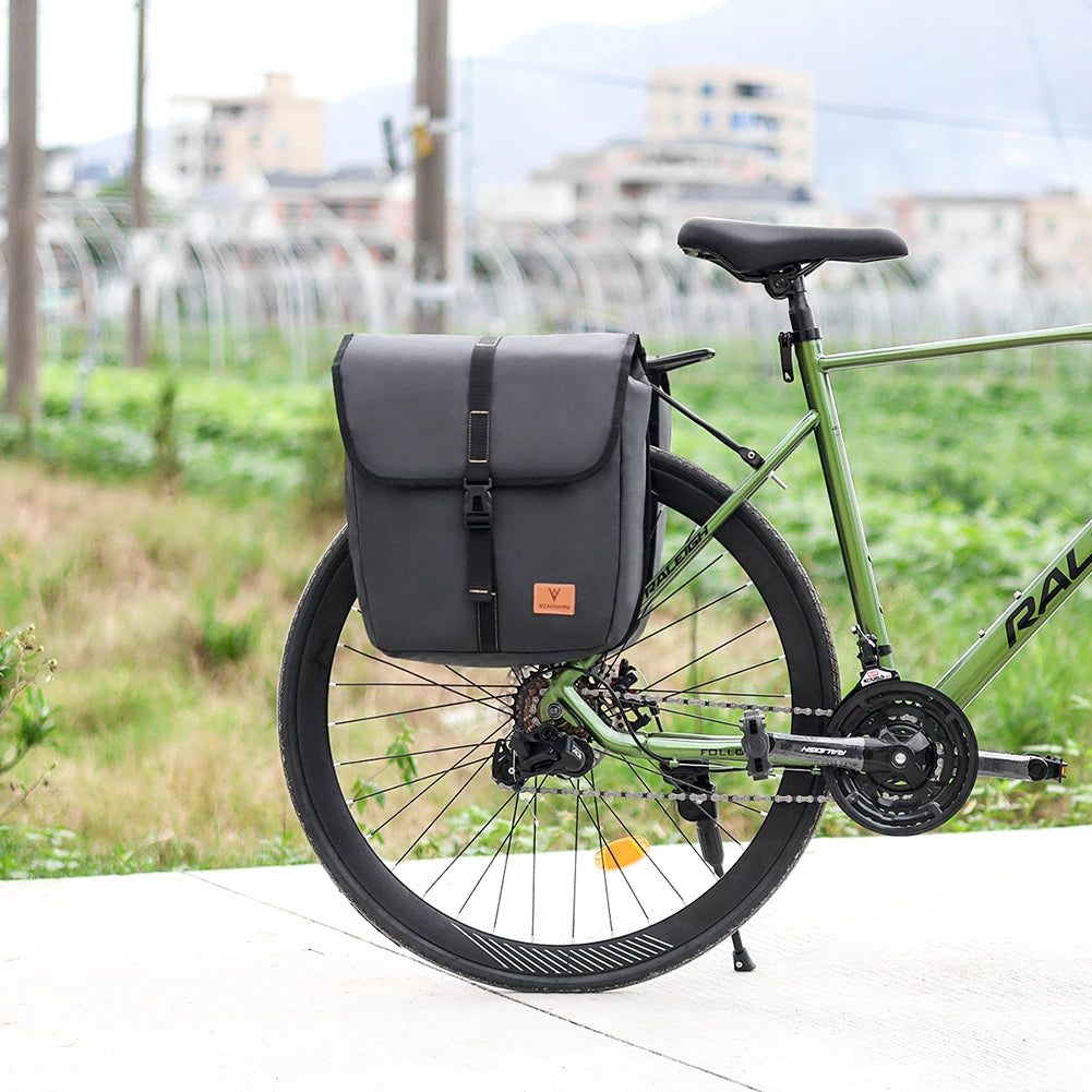 Bicycle Rear Seat Bag Large Capacity, Waterproof Bike Rack Tail Bag with Handle MTB
