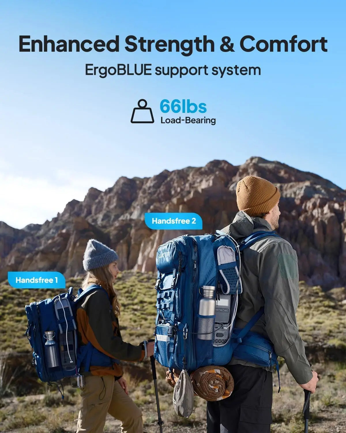 [US Stock] BLUETTI Handsfree 1 Solar Backpack Power Station, 268.8Wh 300W LiFePO4 Solar Generator