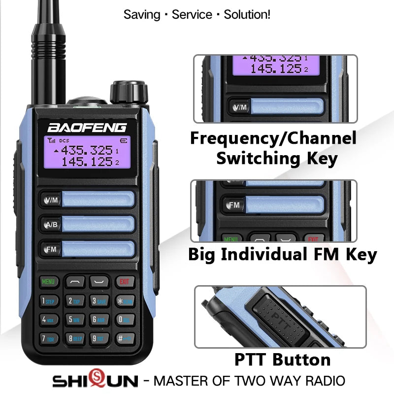Waterproof Walkie Talkie Dual Band High Power Radio Dual Band Vhf Uhf CB Ham Radio Long Range