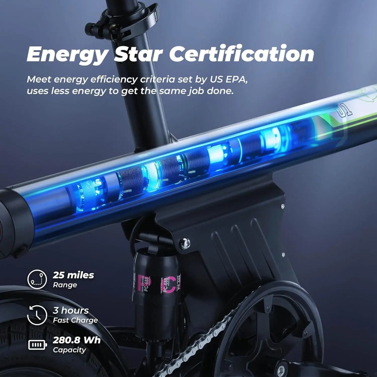Electric Bike for Adult 500W Motor, 20 mph Folding Ebike, 14"/16"/20" with Smart Uphill