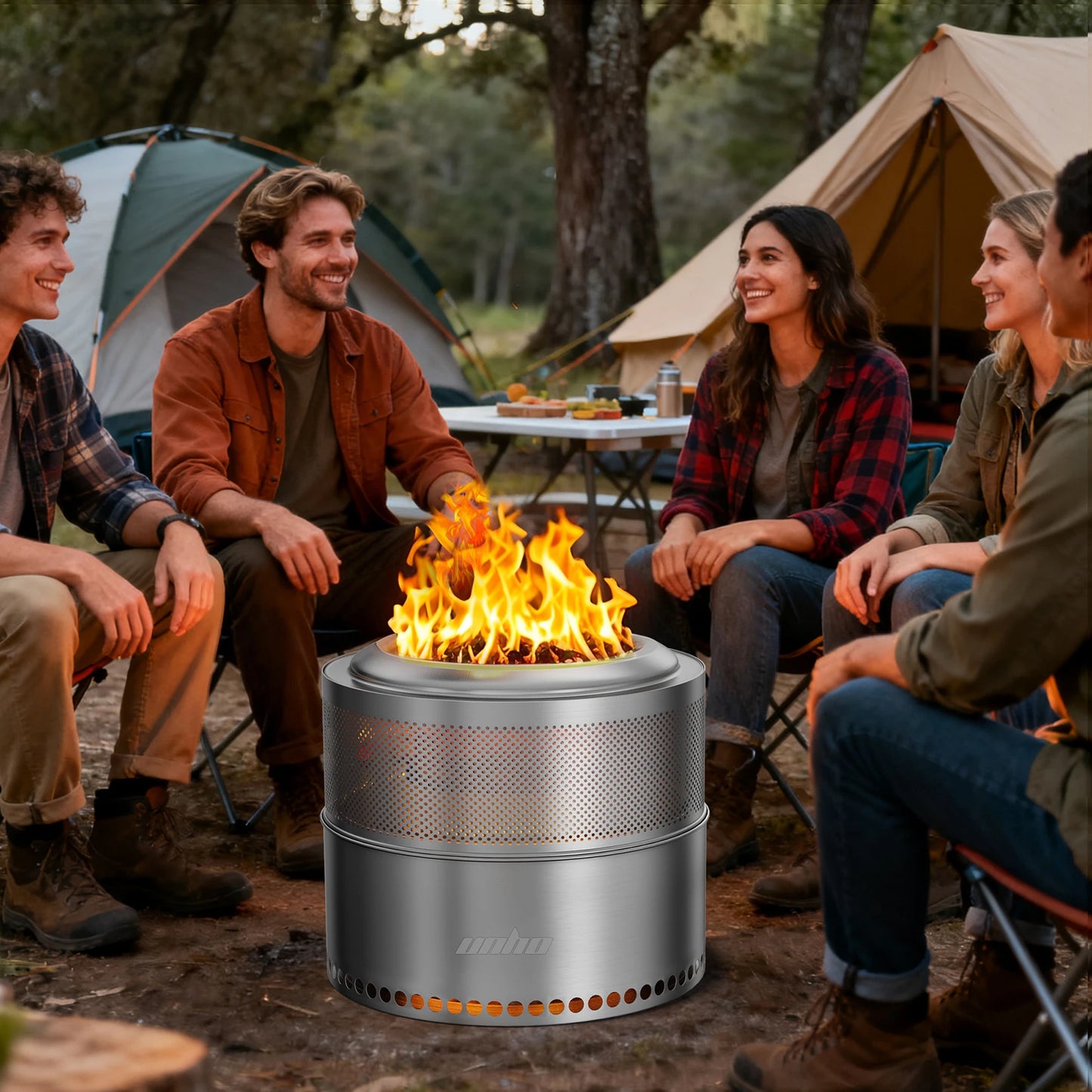 Wood Burning Firepit,Large Stainless Steel Smokeless,Carry Bag,Outdoor Camping Firewood Burner Stove