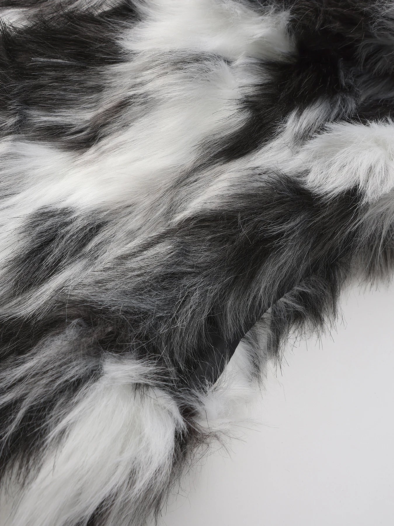 Men`s Luxury Faux Fur Hoodie Vest Long Coat Sleeveless Fluffy Warm Plush Overcoat,Pockets &Hood