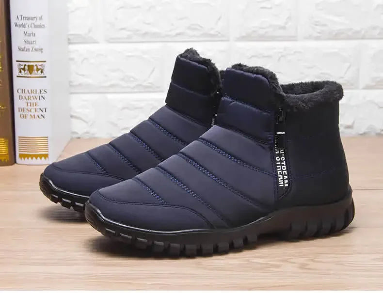 Men's sneakers Warm Cotton Zipper Snow Ankle Boots, Waterproof Snow Boots free shiping shoe