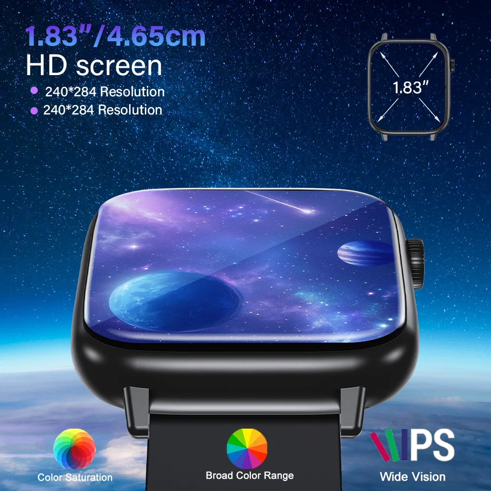 New Smart Watch Bluetooth Call 24/7 Heart Rate Monitor IP68 Waterproof 100+ Sport Mode Men Women