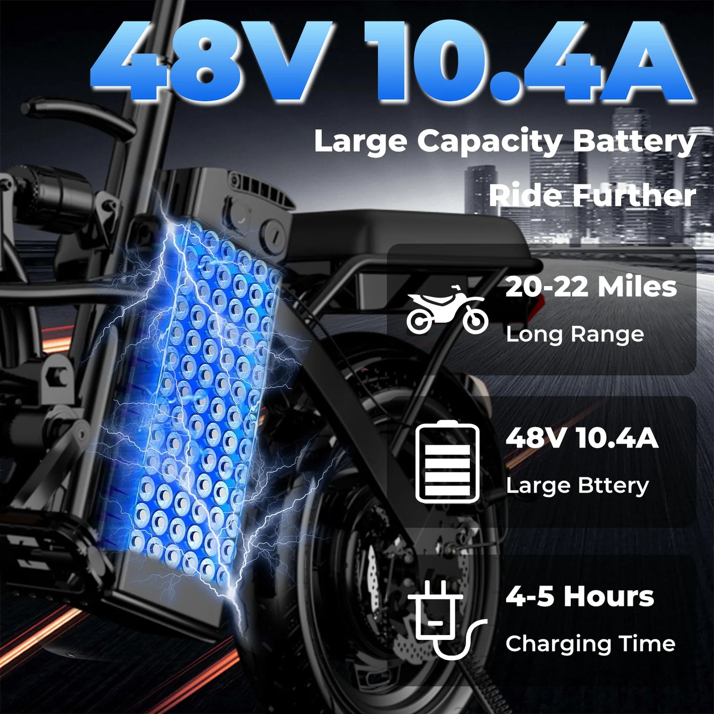 Adult Commuter E- Bike,14-inch, Easy to Fold, 500W Motor, 48V10.4Ah Removable Battery, 20-mile Range