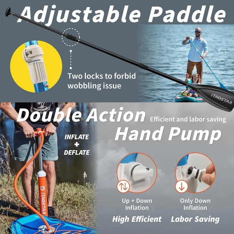 11‘ x 33" / 12’×35" Inflatable Stand Up Paddle Board - Premium SUP Board Kit - Ultra StableAdults