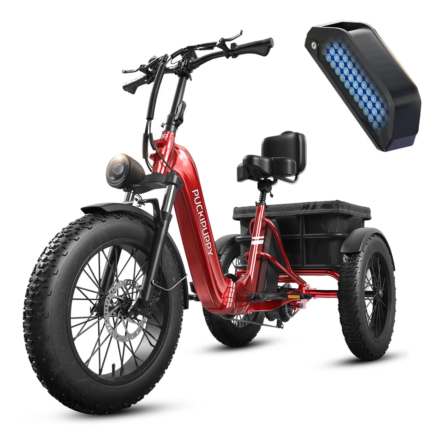 Husky Electric Trike, Adult 960W Peak Motor 60 Miles Range, 500 Lbs Load E-Trike 2-Year Warranty