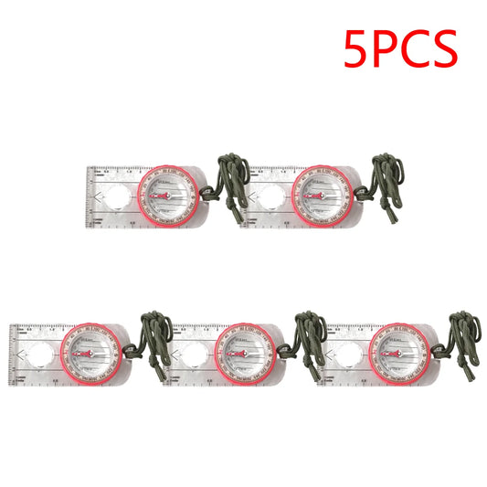 2-5PCS Luminous  Compass Shockproof Waterproof Travel Tools High Accuracy, Magnifier for Survival