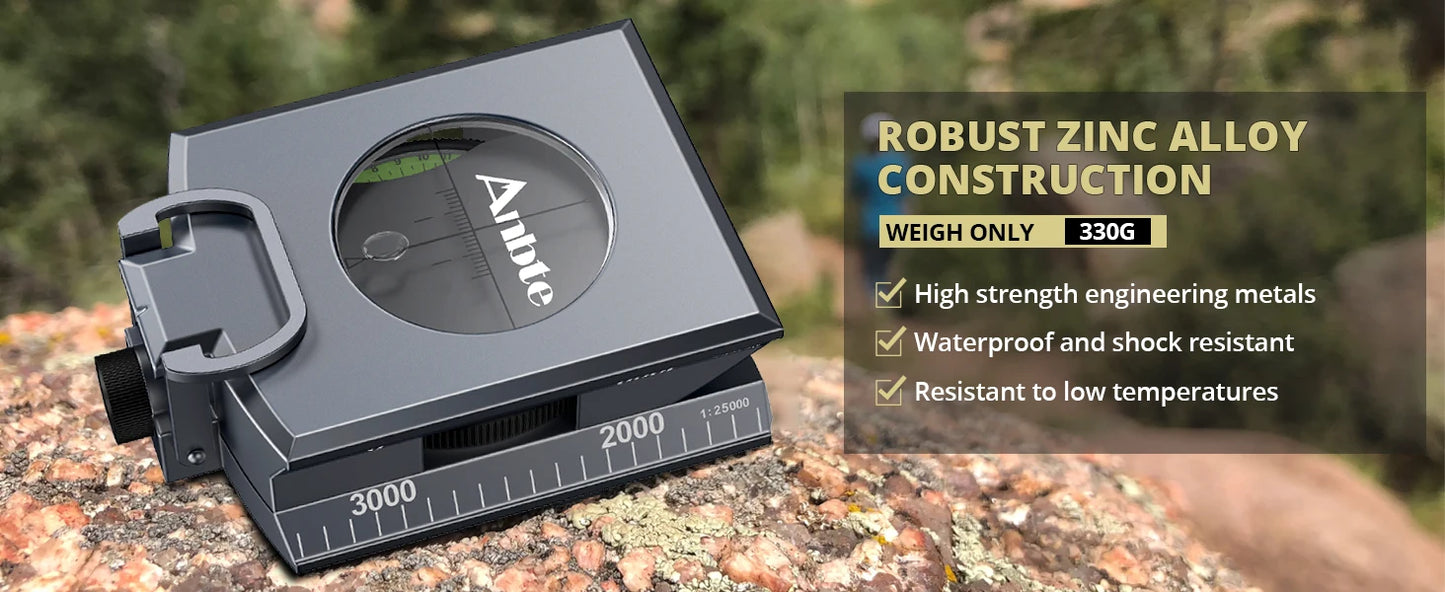 Compass Hiking,Waterproof Metal Compass,Clinometer,Lightweight,fCamping,Hunting,Hiking Navigation.