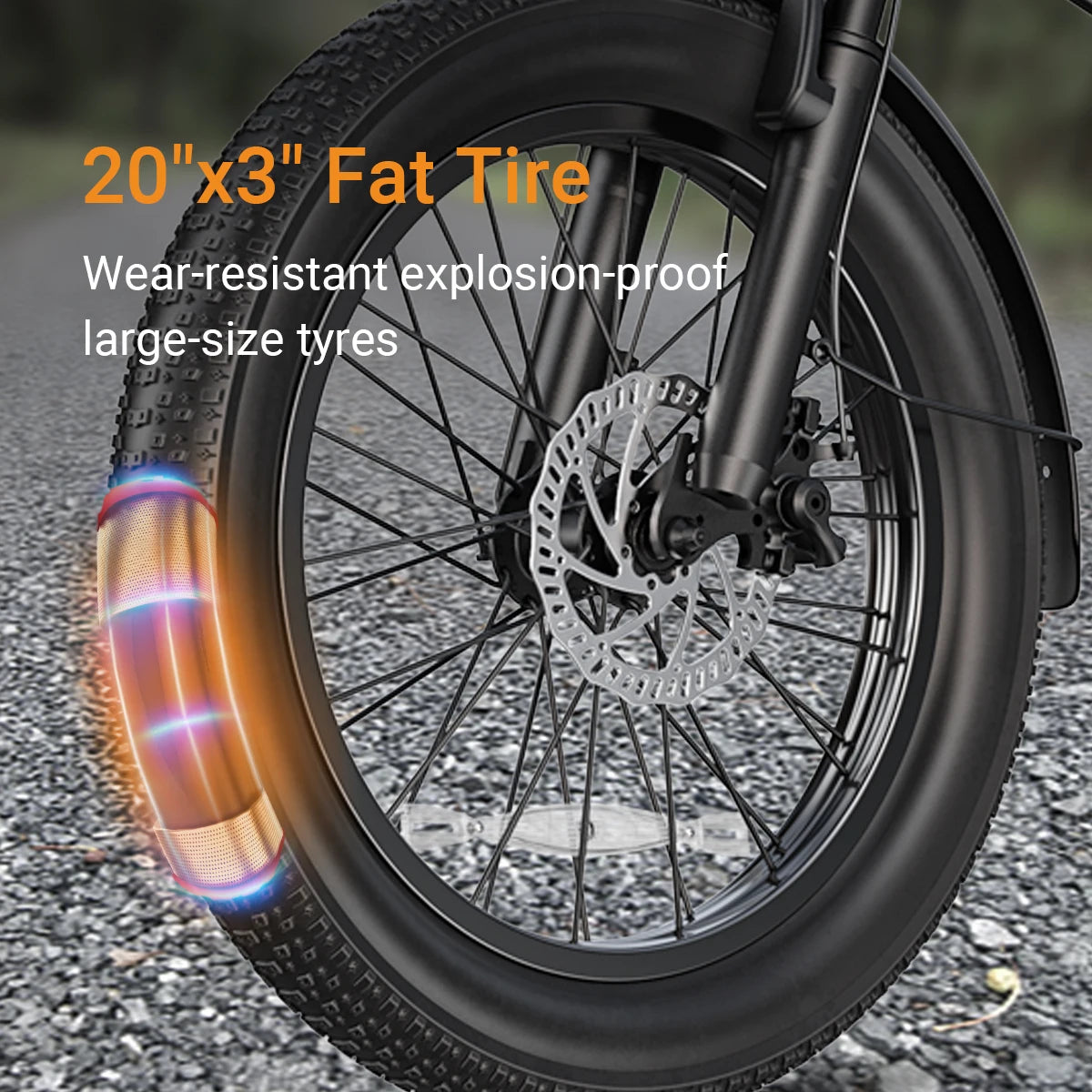A20 E-Bicycle 1200W Peak Motor 48V10.4AH Lithium Battery Electric Bike 20*3.0 Inch Fat Tire E-bike