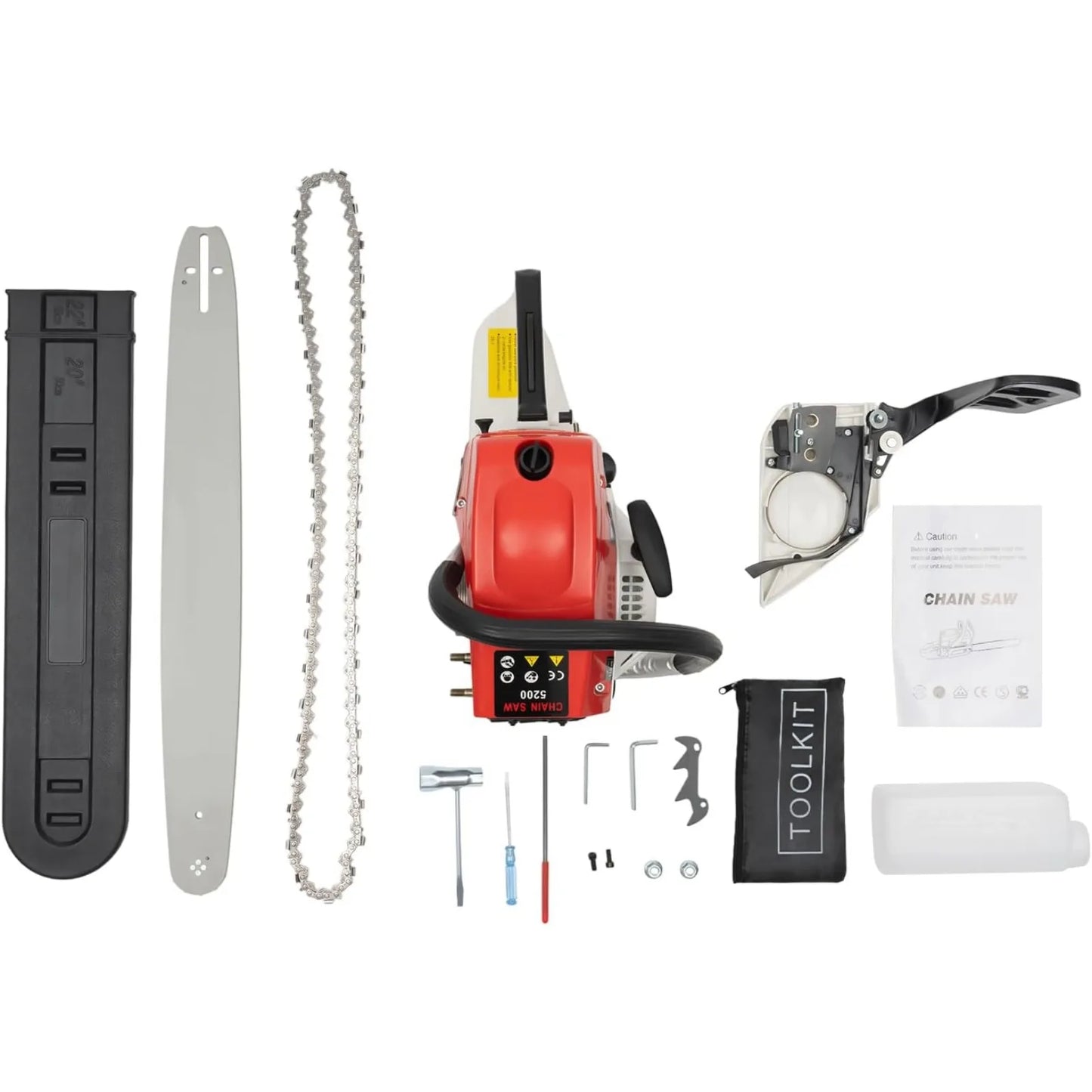 Chainsaw 22 Inch Gas Power,52CC 2-Stroke ,Portable Handed Woodcutting, Cut Tree