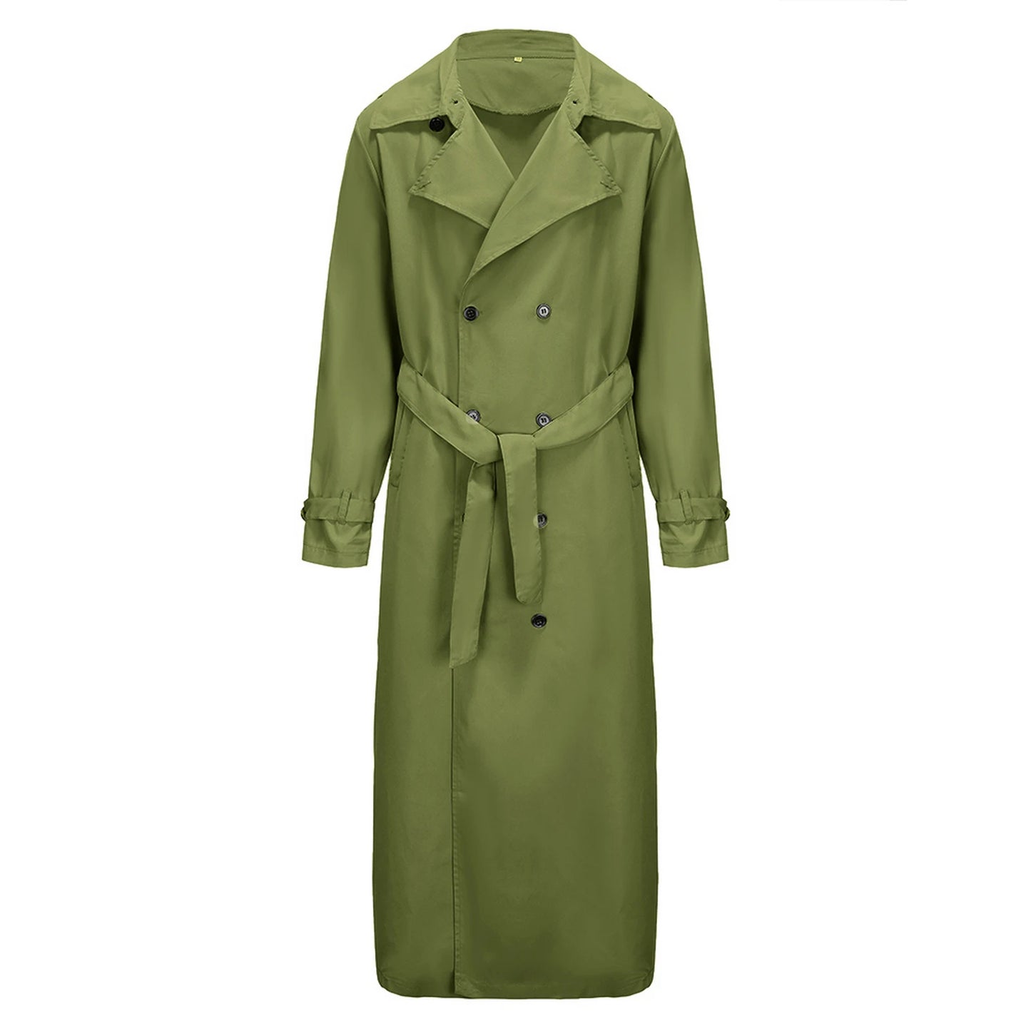 Men s Classic Wool Blend Trench Coat, Removable Belt, Notched Lapel Collar Warm Winter Overcoat