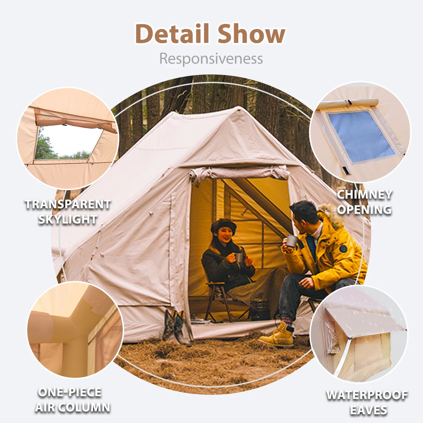 4-6 people Inflatable Camping Tent, Easy Setup Blow up Tent, Air Tent with Hand Pump for outdoor