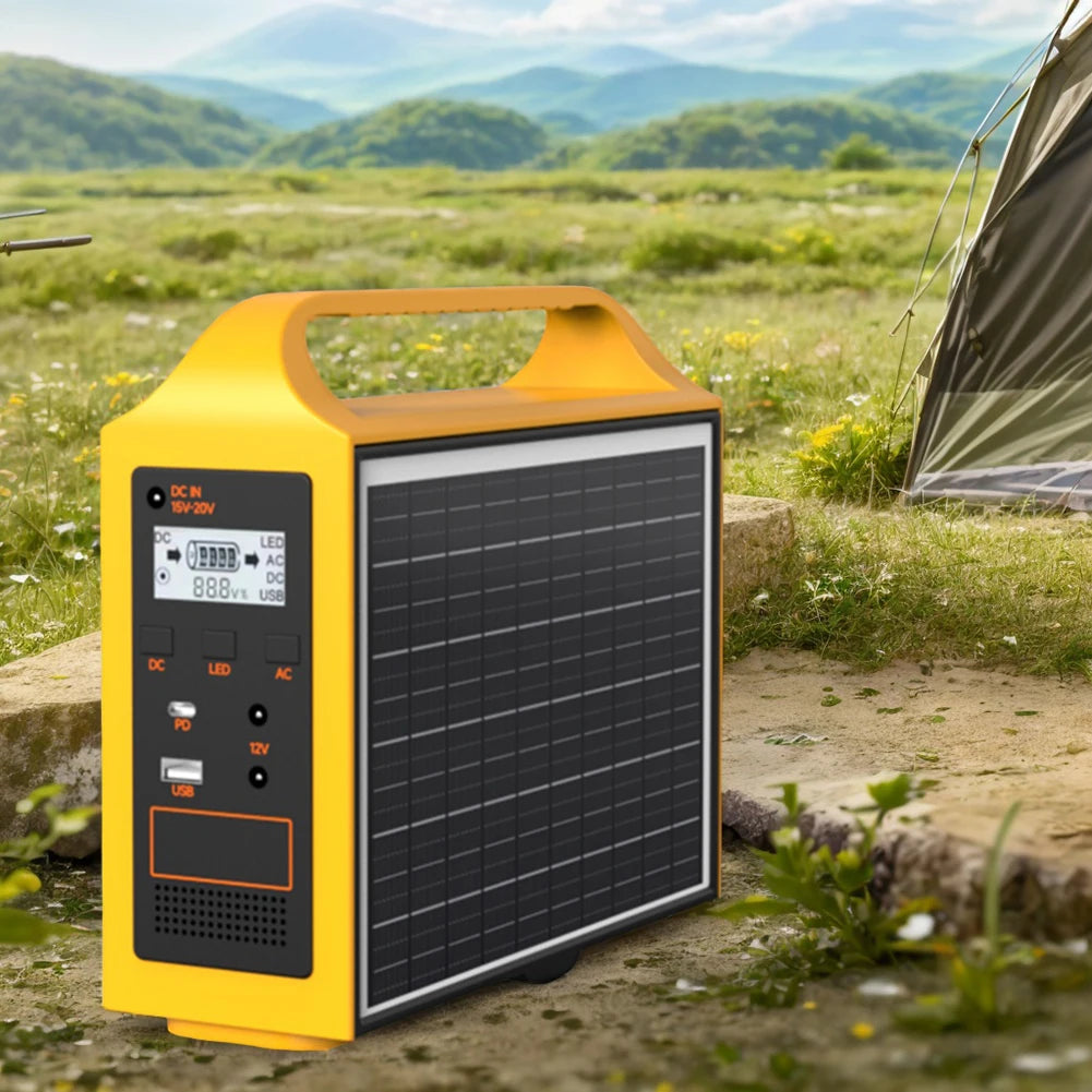 Portable Solar Power Station 24000mAh 20W Outdoor RV USB Charger LED Light for Camping Travel