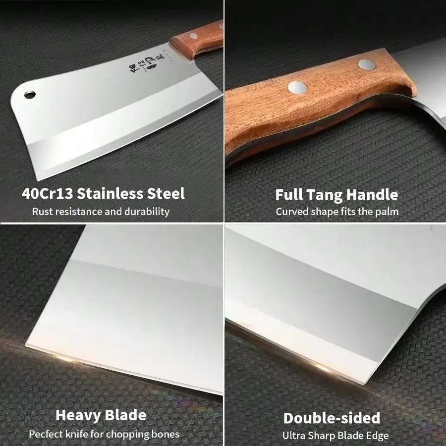 Heavy-Duty Butcher's Bone Cutting Knife-Thick Blade efortless Chopping, Professional-Grade Quality