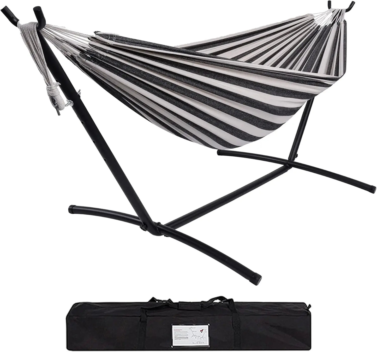 Hammock, Space Saving  steel Stand, Outside, Heavy Duty- 450 lb Capacity,Double Hammock