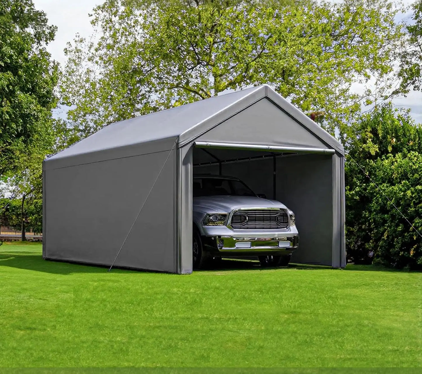 Carport 10x20 Ft Heavy Duty Steel Canopy Storage Shed,Portable Garage, All-Season Carport (Grey)
