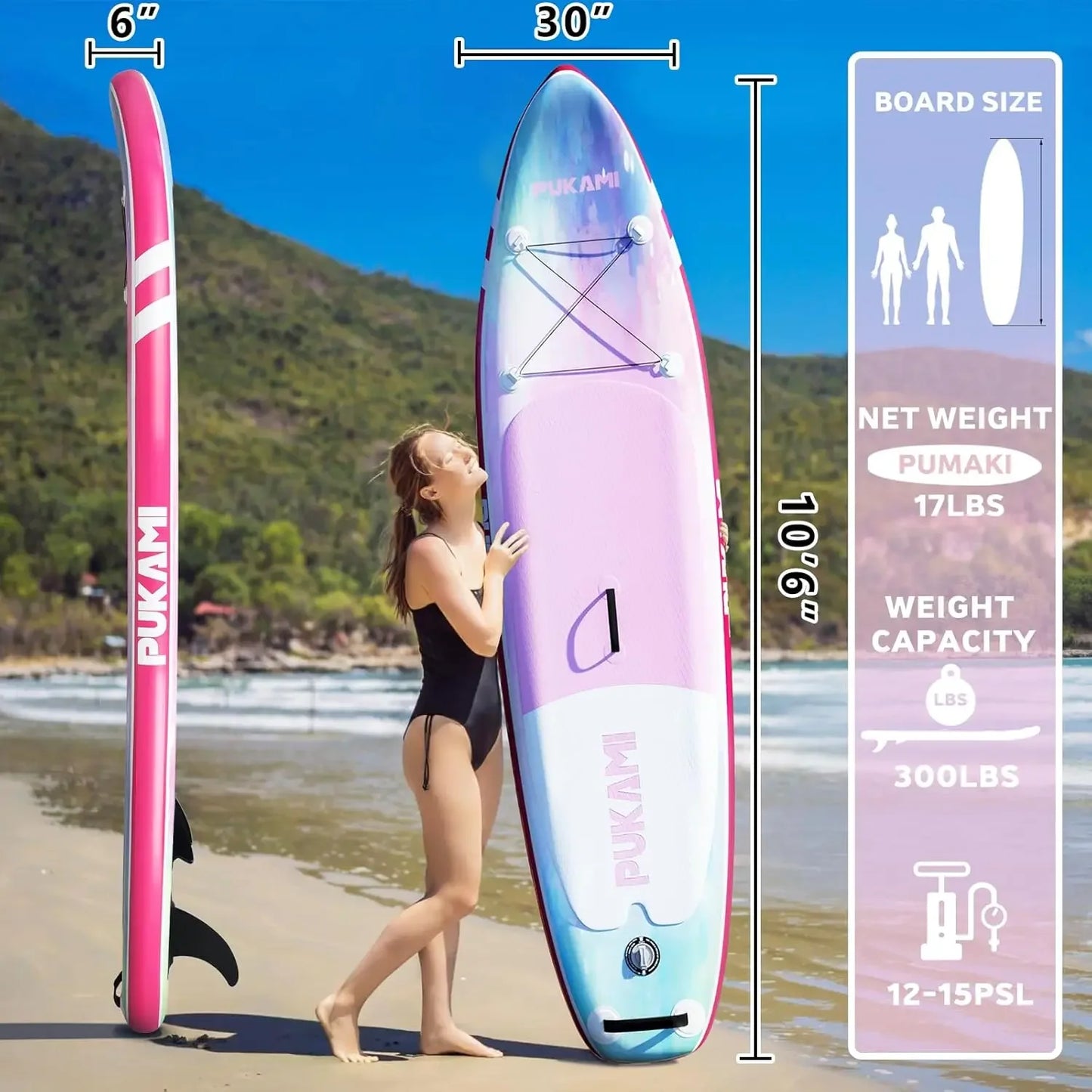 [High-Quality, Hot Deal!]Inflatable Paddle Board 10.6' Stand Up Premium SUP Accessories & Bag