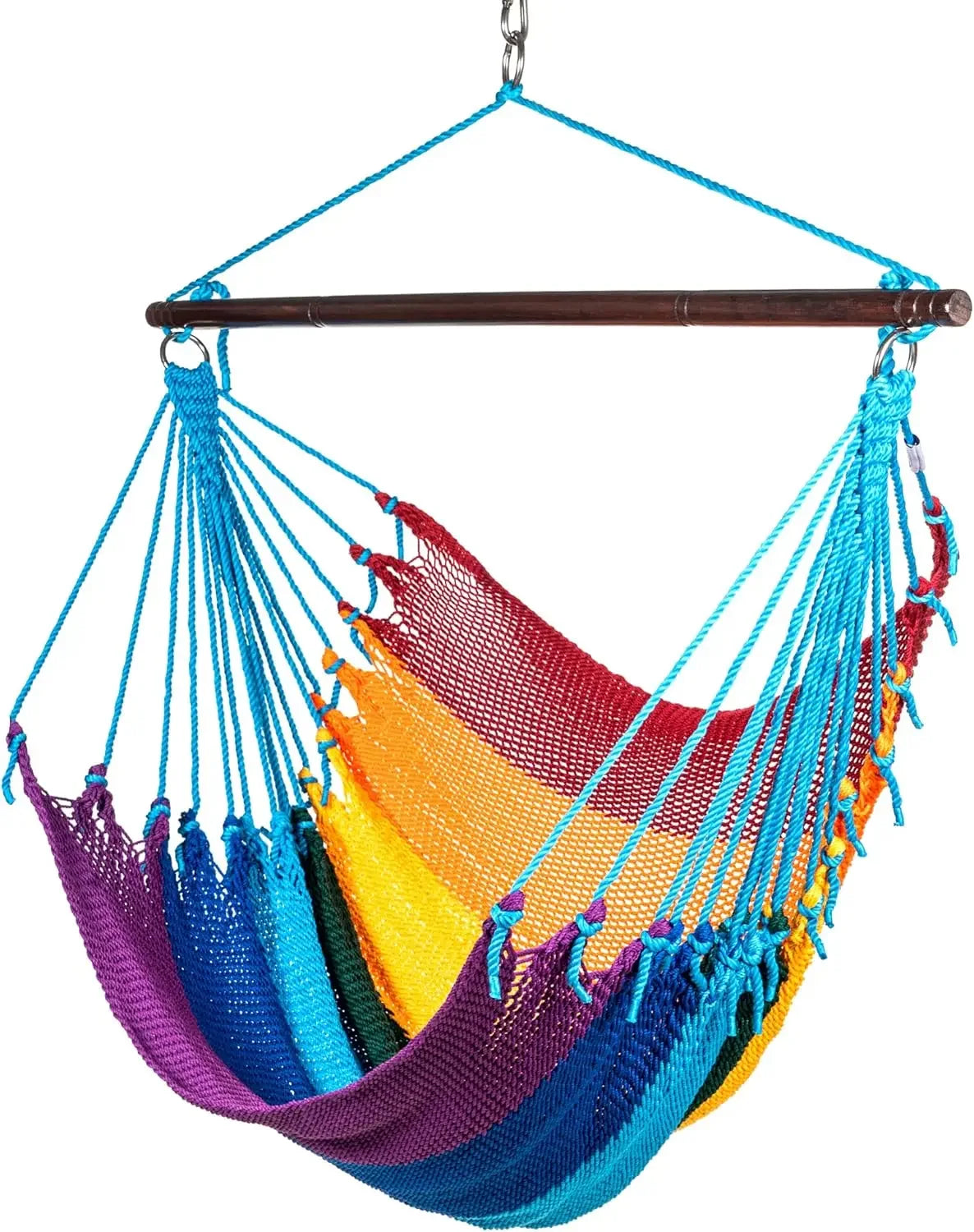 Jumbo Caribbean Hammock Chair with Footrest - 55 inch - Soft-Spun Polyester