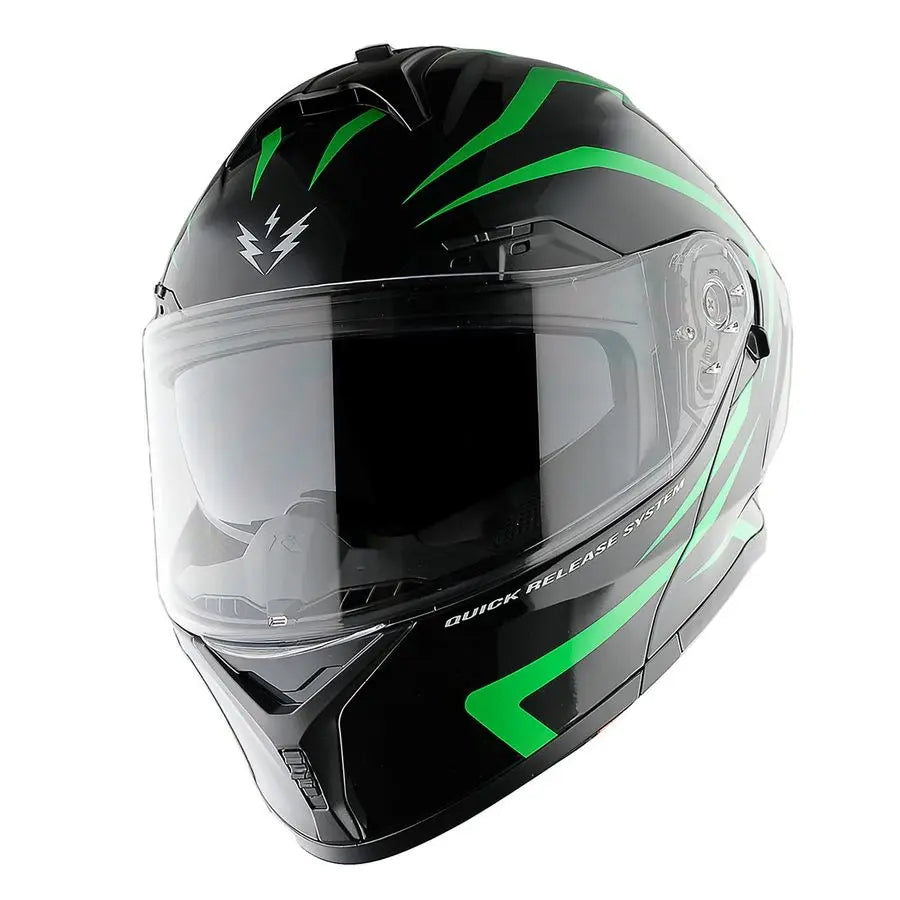 New Motorcycle Bike Modular Full Face Helmet Dual Visor Sun ShieldRechargeable LED Tail Light LEDX90