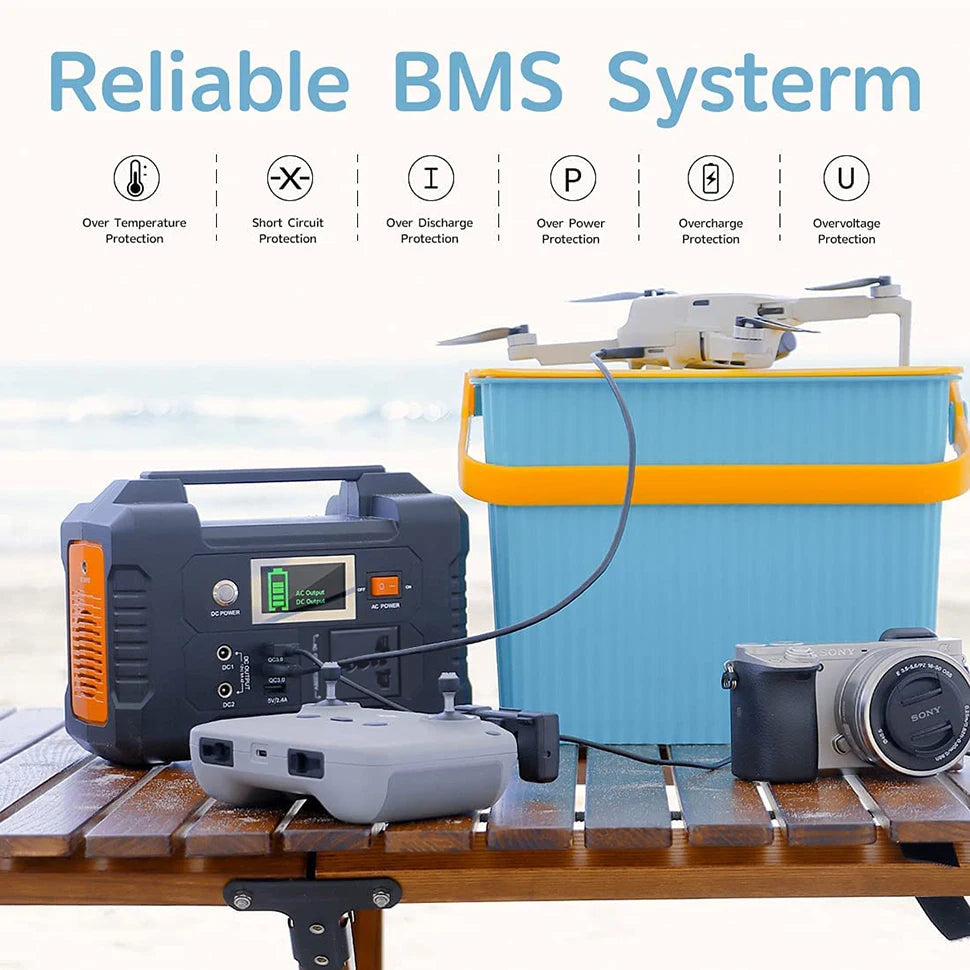Portable Power Station 200W 151Wh Solar Generator,Solar Panel 50W Battery Cell Complete Kit Set