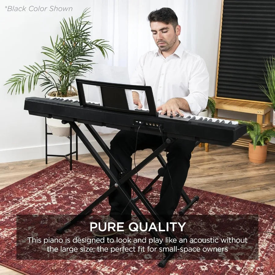 88Key Full Size Digital Piano Electronic All Experience Levels semiWeighted Keys Stand Sustain Pedal