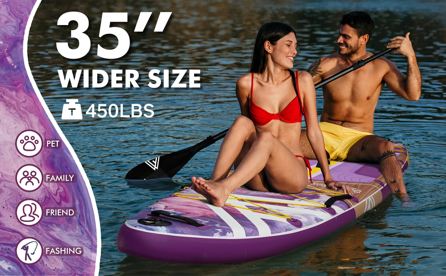Waterproof Inflatable Paddle Board 11'6''x35''x6''Adult Standing Style Aquatic, Accessories