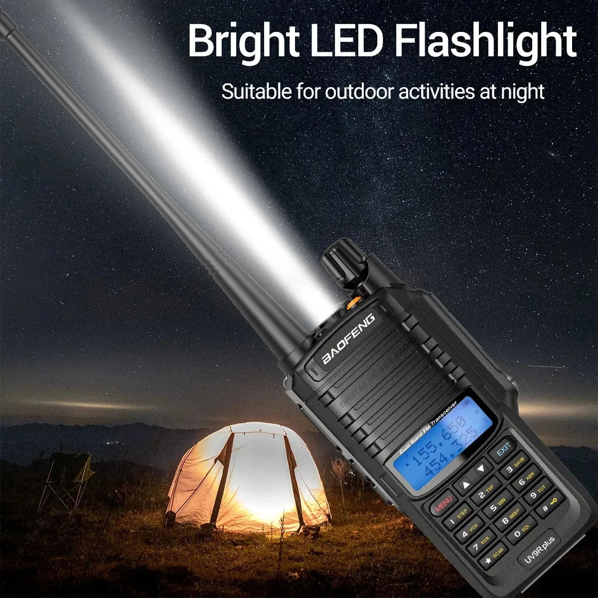 Waterproof Walkie Talkie IP68 10km High Power 10W Dual Band Two Way Radio UHF VHF