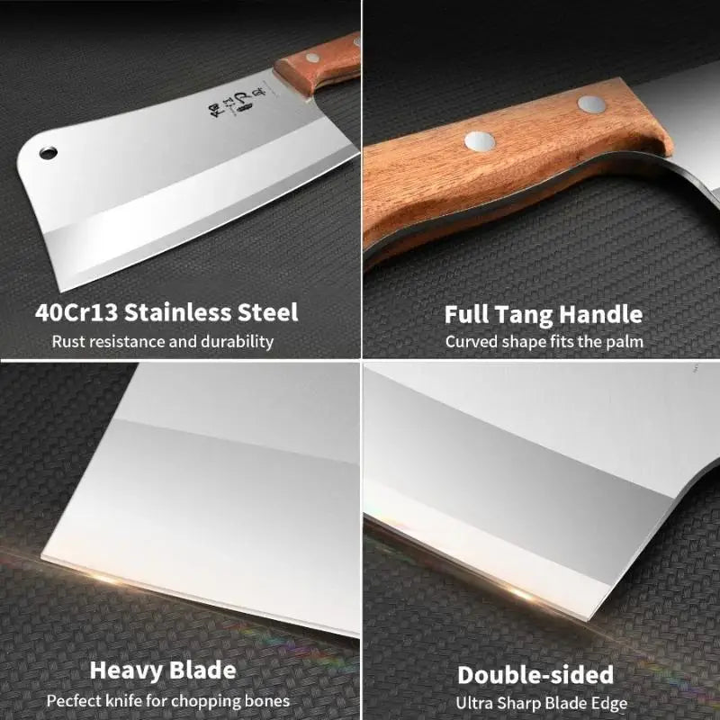 Heavy-Duty Butcher's Bone Cutting Knife-Thick Blade efortless Chopping, Professional-Grade Quality