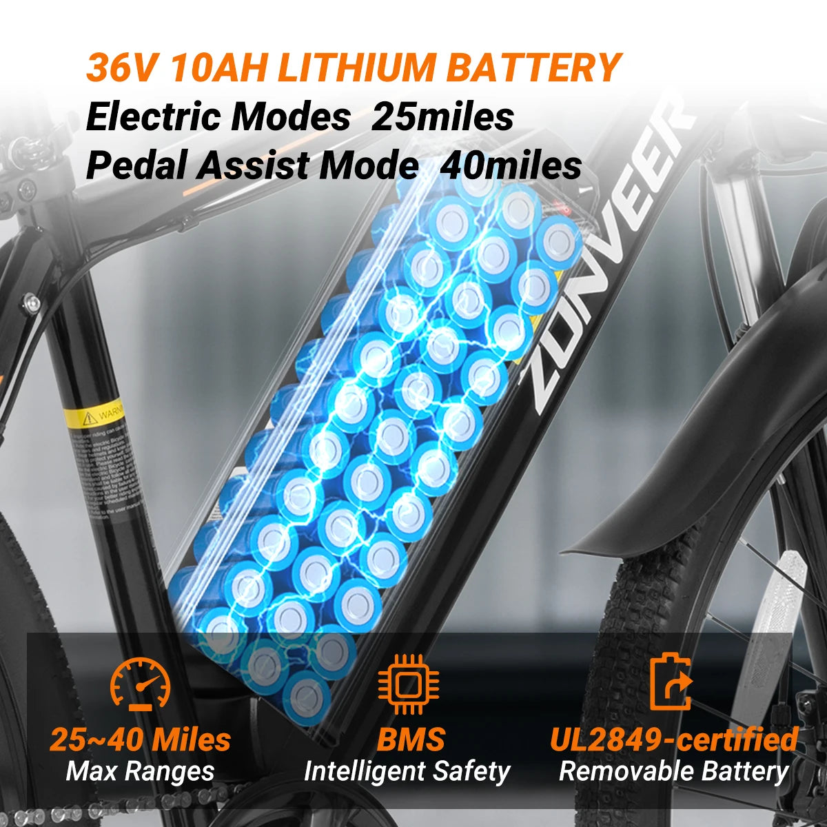 M26 Electric Bicycle Peak 1000W Motor 360WH Lithium Battery  26 Inch city E-bike