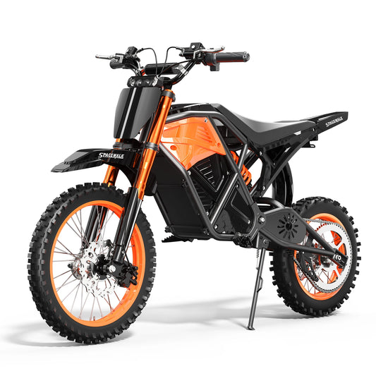 48V E-Dirt Bike, Adults, 3000W Peak Power,14"/12" Fat Tire, 37.5MPH 60 Miles Range