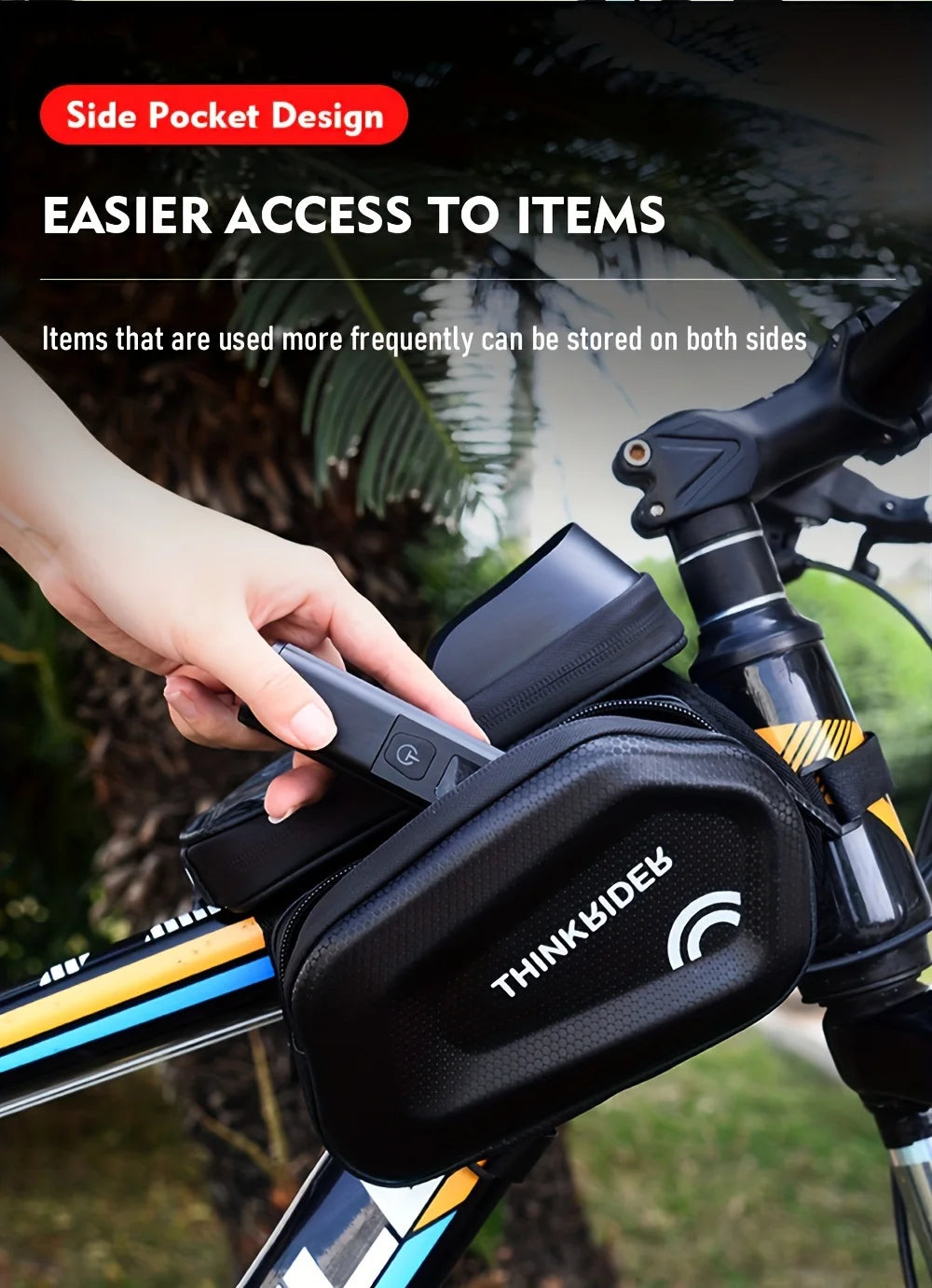 Bike Bag Frame Front Top Tube Cycling Bag Waterproof 7in Phone Case Touchscreen Bag MTB Pack