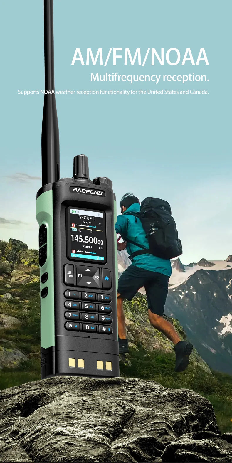 New UV-32 Walkie GPS 10W Bluetooth APP Prog,Multi Band Wireless Copy Freq.Type-C UV32 Ham 2 Way