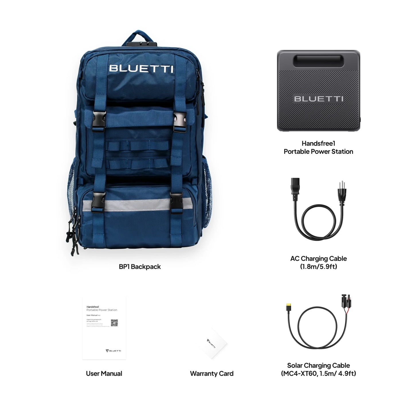 [US Stock] BLUETTI Handsfree 1 Solar Backpack Power Station, 268.8Wh 300W LiFePO4 Solar Generator