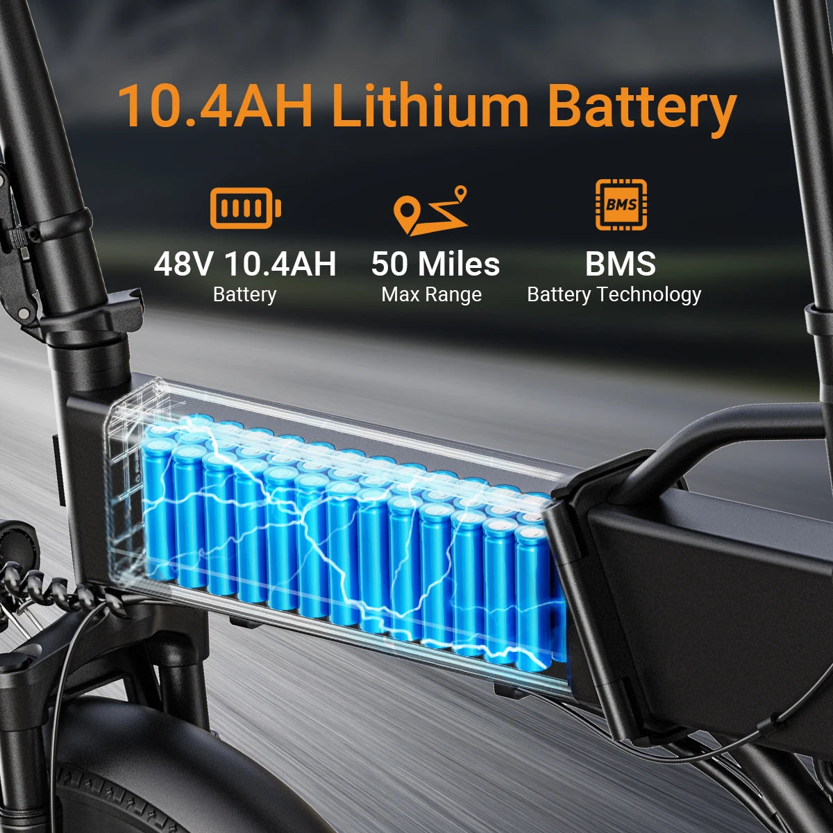 A20 E-Bicycle 1200W Peak Motor 48V10.4AH Lithium Battery Electric Bike 20*3.0 Inch Fat Tire E-bike