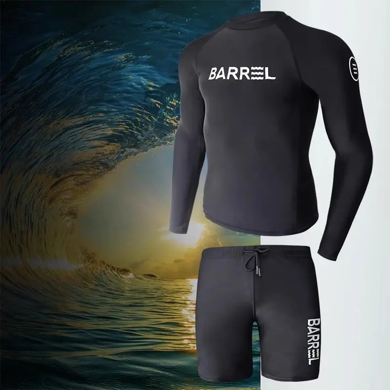 Oulylan Men Swimsuit Diving Suit Long Sleeve Quick Drying Wetsuit Summer Sun Protection Training