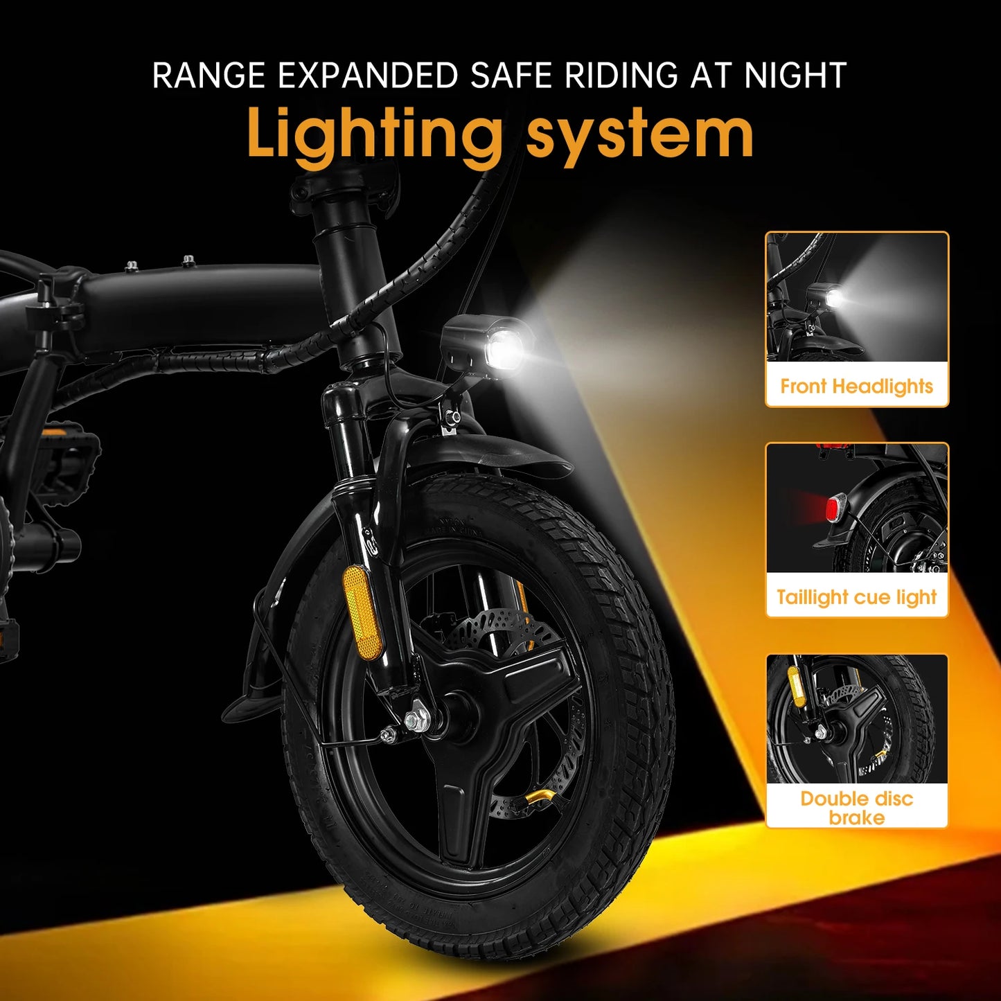 48V400W 10.4AH Foldable Electric Bike Child Dirt Bike E Bike Long Range With Basket Road Bikes