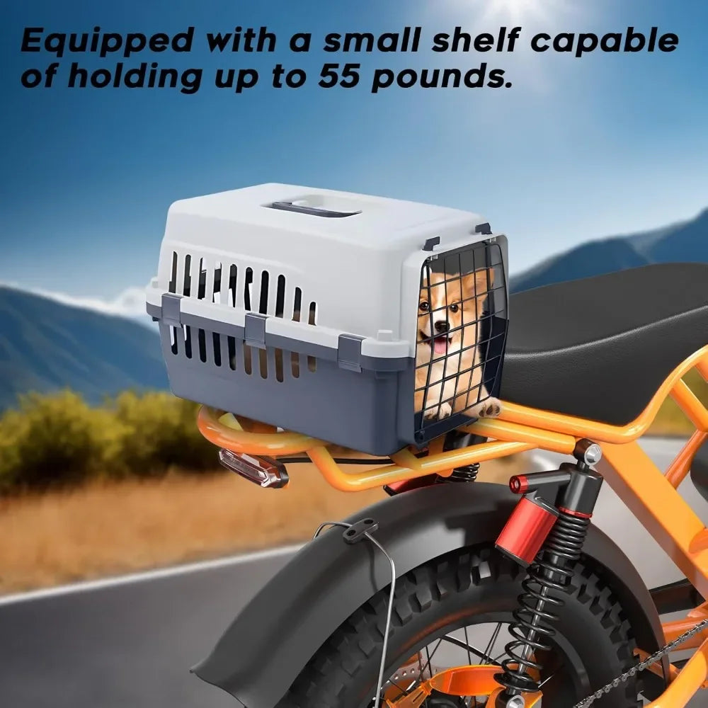 E-Bike M7, Adult,20" Fat Tires, Riders 5'5"& Above,1500W Peak Motor,24.9mph,48V 15Ah Removable Bat